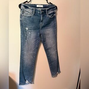 Vervet Distressed Blue Ankle Jeans